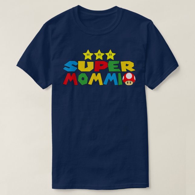 Camiseta Gracioso videojuego Super Mommio  (Diseño del anverso)