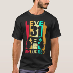 Camiseta Gracioso videojugador de nivel 31 desbloqueado