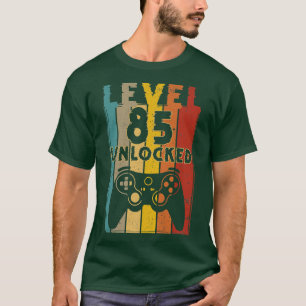 Camiseta Gracioso videojugador de nivel 85 desbloqueado 85º