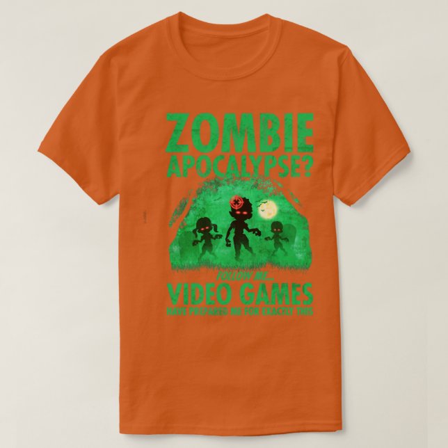 Camiseta Gracioso videojugador Halloween Zombie (Diseño del anverso)