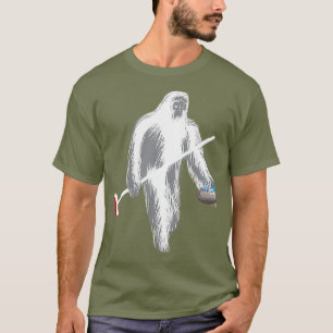 Camiseta Gracioso Viento con Sasquatch Curling Cute Winter