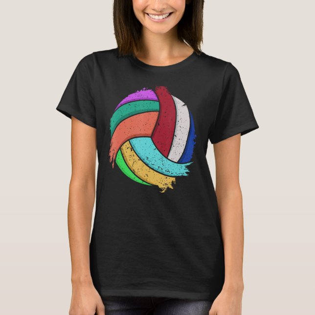 Camiseta Gracioso Voleibol Artístico Para Niños Chicas Voll (Anverso)