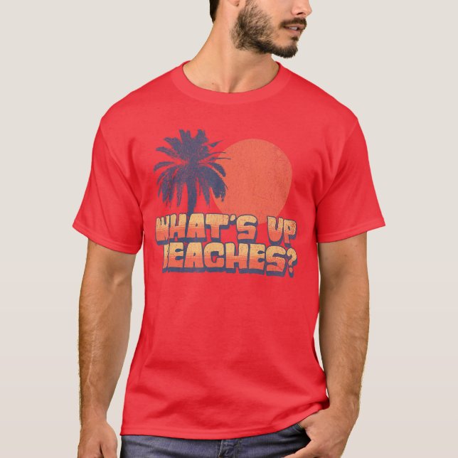 Camiseta Gracioso Whats Up Playas Retro Sunset Palm Tree Cu (Anverso)
