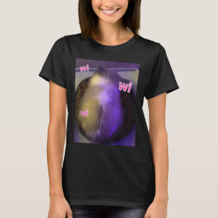 Camiseta Gracioso Wi Wi Wi Wi Wi-Fi Gato Gatito Comer Meme