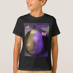 Camiseta Gracioso Wi Wi Wi Wi Wi-Fi Gato Gatito Comer Meme