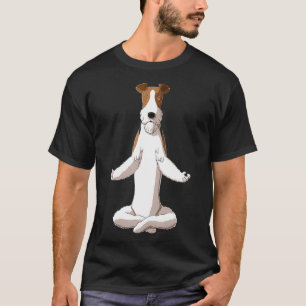 Camiseta Gracioso Wire De Perro De Yoga Para Terrier