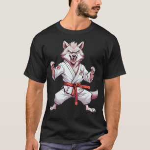 Camiseta Gracioso Wolf Kung Fu Karate Judo Taekwondo Martia