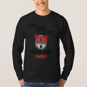 Camiseta Gracioso Wolf Rock Tijeras Tijeras de Trote Punch 