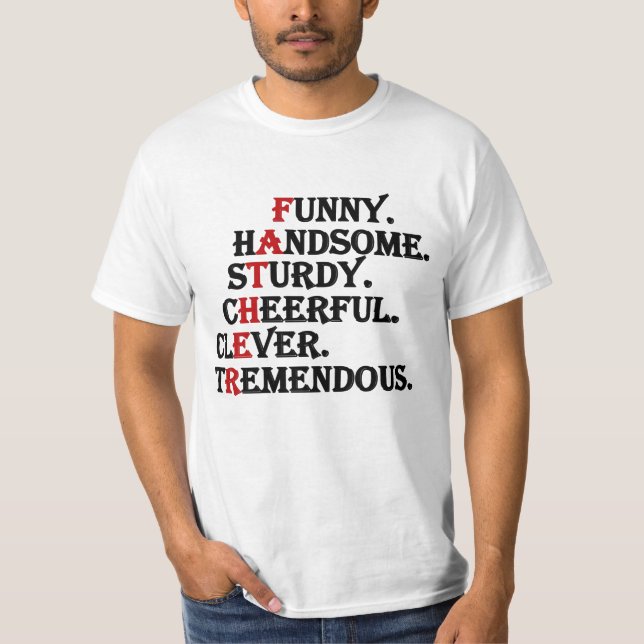 Camiseta Gracioso y apuesto padre alegre e inteligente (Anverso)