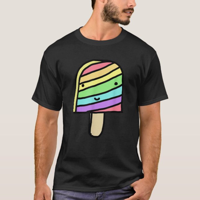 Camiseta Gracioso y dulce helado de popsicle arcoiris para  (Anverso)