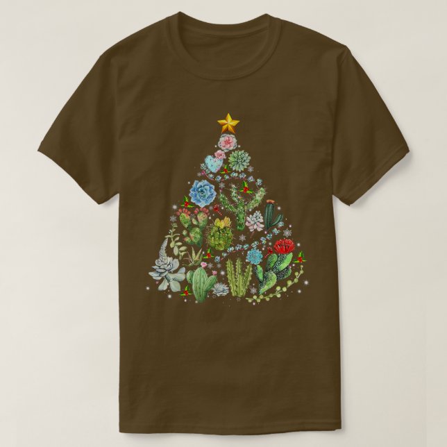 Camiseta Gracioso y exitoso árbol de Navidad Cactus Gardene (Diseño del anverso)