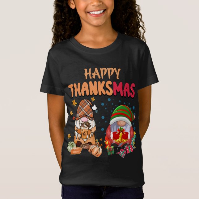 Camiseta Gracioso y feliz día de Acción de Gracias y Navida (Anverso)
