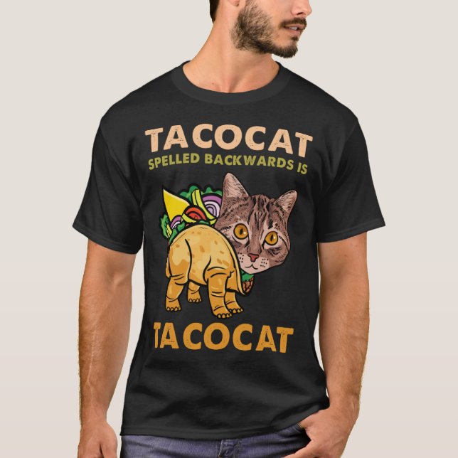 Camiseta Gracioso y lindo gato taco tacocat espelado hacia  (Anverso)