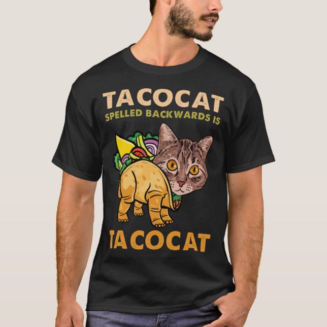 Camiseta Gracioso y lindo gato taco tacocat espelado hacia  (Anverso)