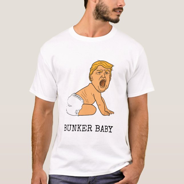 Camiseta Gracioso y lloroso bebé Bunker de Donald Trump (Anverso)