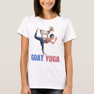 Camiseta Gracioso Yoga Back Pose, Yoga Goat Lover