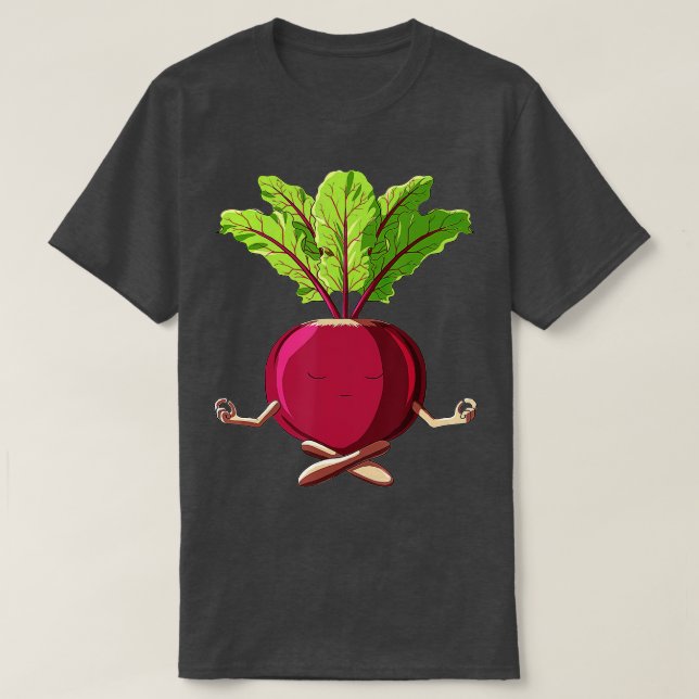 Camiseta Gracioso Yoga Vegetable Meditating Beet Gardening (Diseño del anverso)