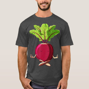 Camiseta Gracioso Yoga Vegetable Meditating Beet Gardening