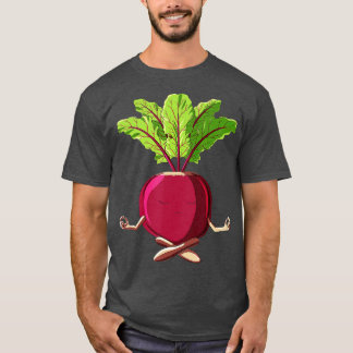 Camiseta Gracioso Yoga Vegetable Meditating Beet Gardening