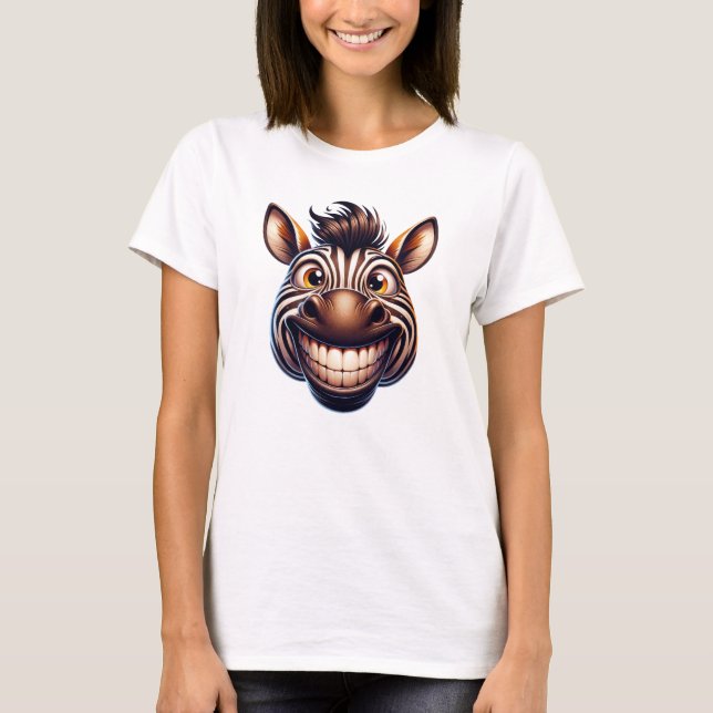 Camiseta Gracioso Zebra Selfie (Anverso)