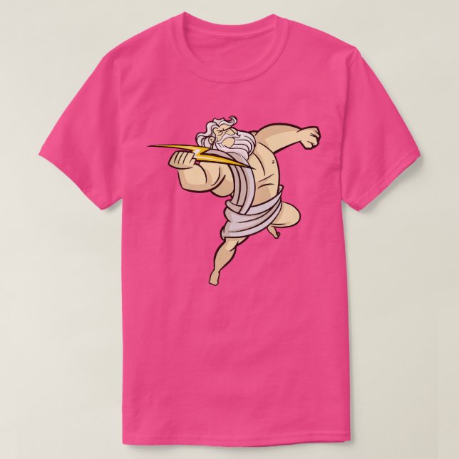 Camiseta Gracioso Zeus griego de Dios con un relámpago (Diseño del anverso)