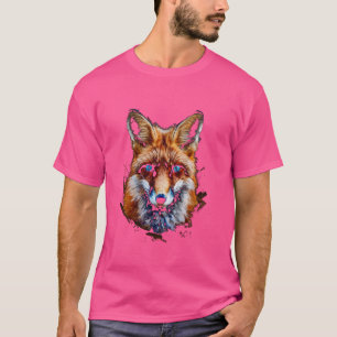 Camiseta Gracioso Zorro Animal Lover Arte Gráfico Cute Foxe