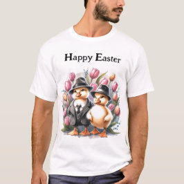 Camiseta Graciosos bollos de Pascua de época en un tulipán 