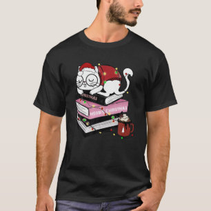 Camiseta Graciosos Cat Books Meowy Navidades Café Cat Books