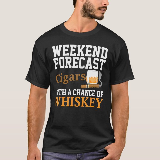 Camiseta Graciosos Cigarros Y Whiskey De Previsión De Fin D (Anverso)