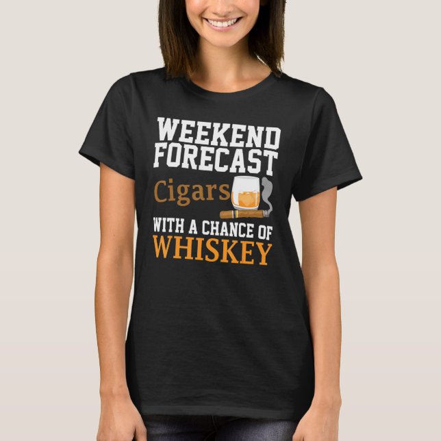 Camiseta Graciosos Cigarros Y Whiskey De Previsión De Fin D (Anverso)