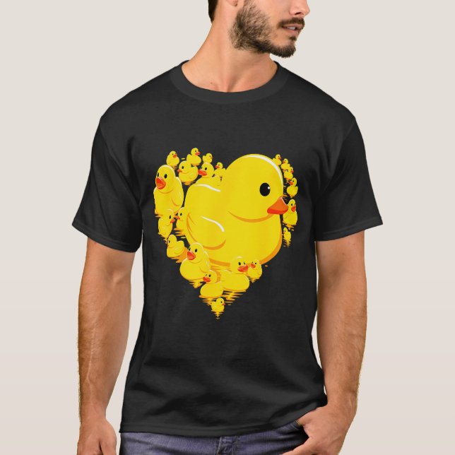 Camiseta Graciosos Corazones De Pato De Goma Quack Ducky Va (Anverso)
