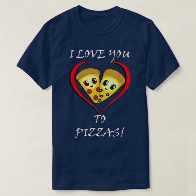 Camiseta Graciosos corazones de Pizza Lover  (Diseño del anverso)
