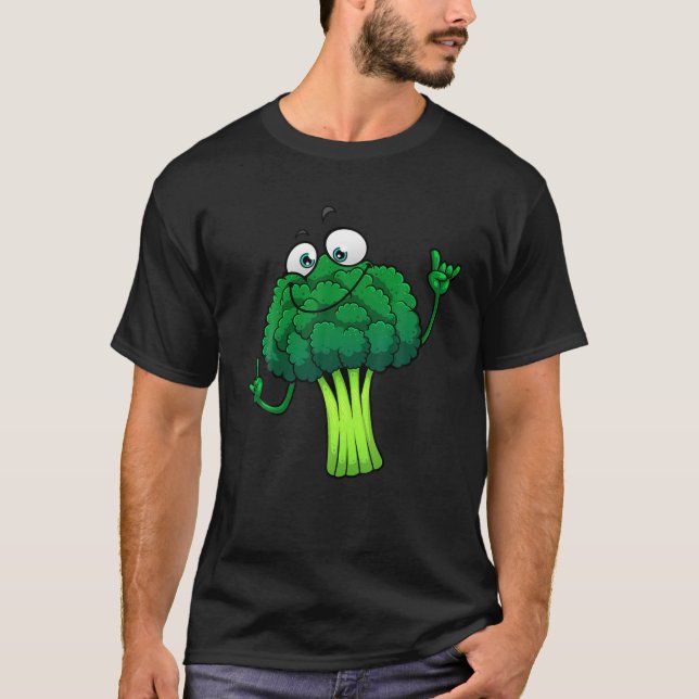 Camiseta Graciosos Diseños De Amante De Broccoli Para Hombr (Anverso)