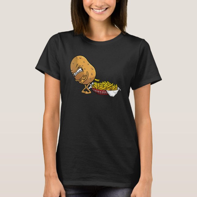 Camiseta Graciosos Diseños De Fries Francesas Para Hombres (Anverso)