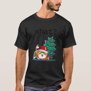 Camiseta Graciosos gatos adoran las luces del árbol de navi