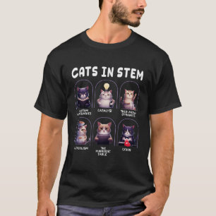 Camiseta Graciosos Gatos De Memes De Ciencia En Gato Nerd, 