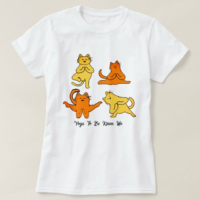 Camiseta Graciosos Gatos De Yoga, Humor De Yoga Pun Meme De (Diseño del anverso)