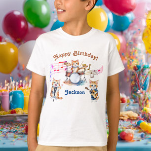 Camiseta Graciosos gatos musicales karaoke niños Fiesta de