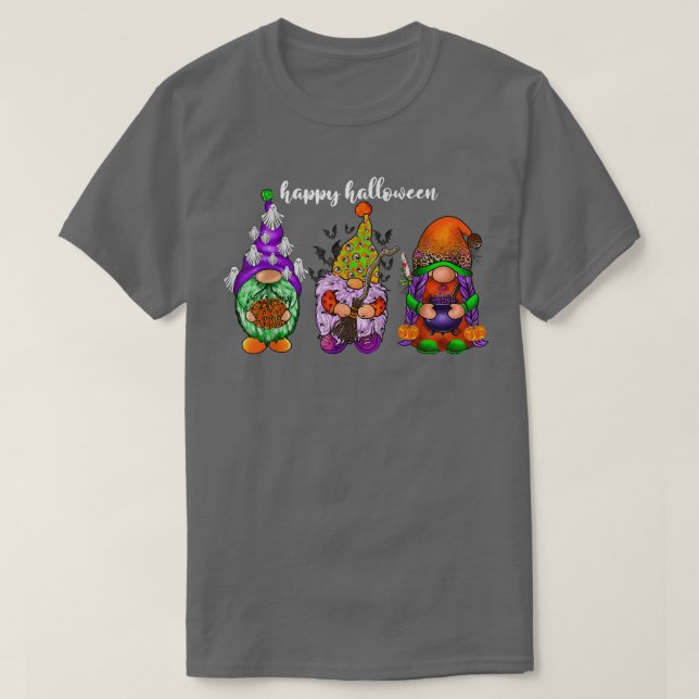 Camiseta Graciosos Gnomes de Halloween de Otoño, Gnome de S (Diseño del anverso)