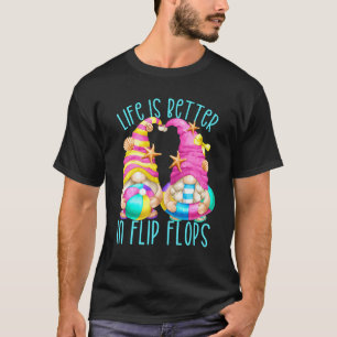 Camiseta Graciosos Gnomes De Playa Para Mujeres La Vida Es