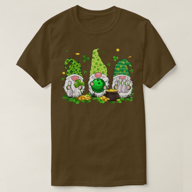 Camiseta Graciosos gnomos Bowling Lover St Patrick's Day  (Diseño del anverso)