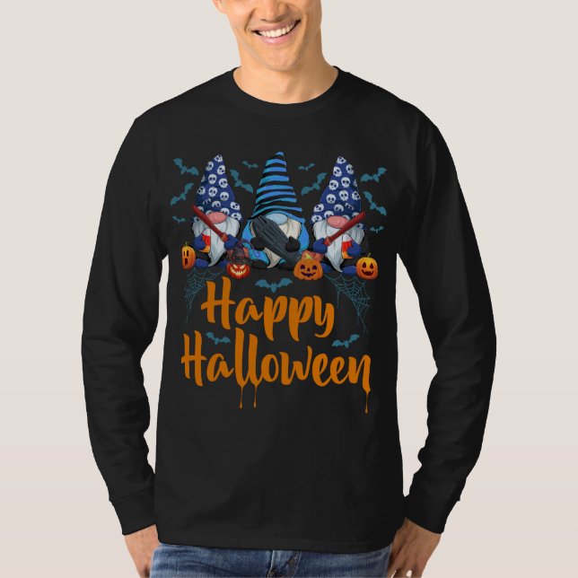 Camiseta Graciosos gnomos de Halloween, Feliz Halloween (Anverso)