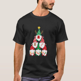 Camiseta Graciosos gnomos de reno navideño de árbol navideñ