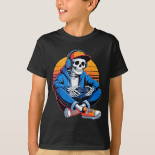 Camiseta Graciosos Halloween Chicos Hombres Niños Skeleton