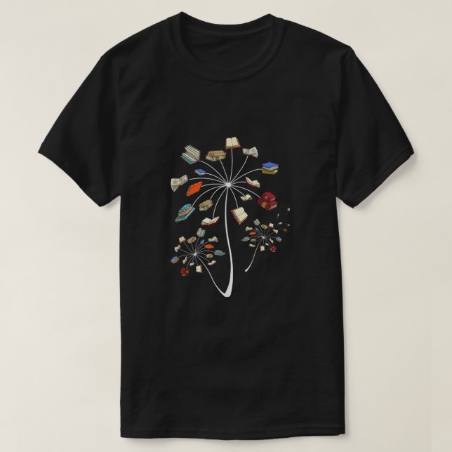 Camiseta Graciosos Libros De Dandelion Para Leer A Mujeres  (Diseño del anverso)