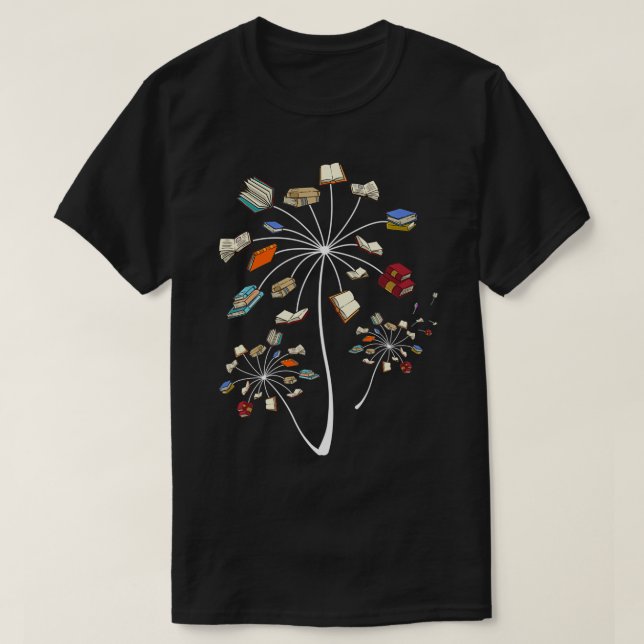Camiseta Graciosos Libros De Dandelion Para Leer A Mujeres  (Diseño del anverso)