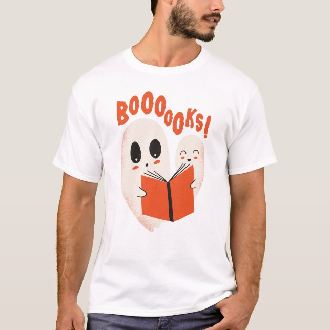 Camiseta Graciosos libros de disfraces de ghost de Hallowee (Anverso)
