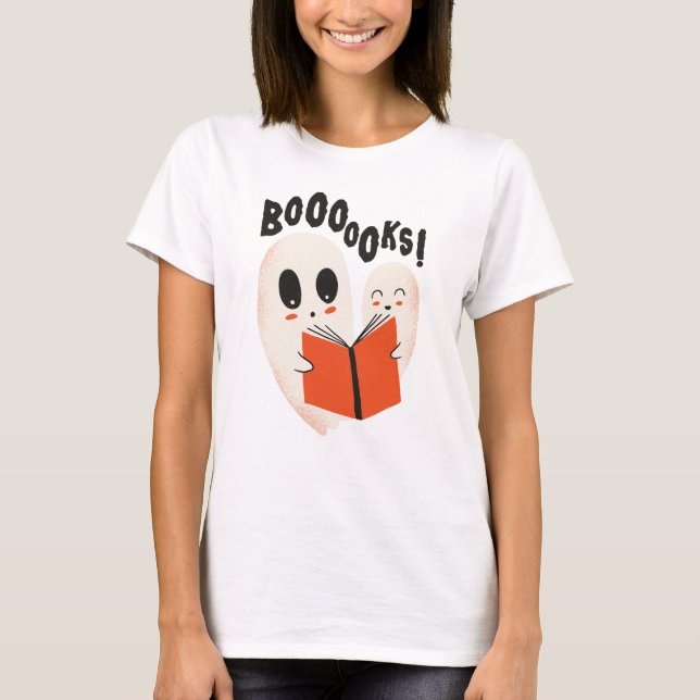 Camiseta Graciosos libros de disfraces de ghost de Hallowee (Anverso)