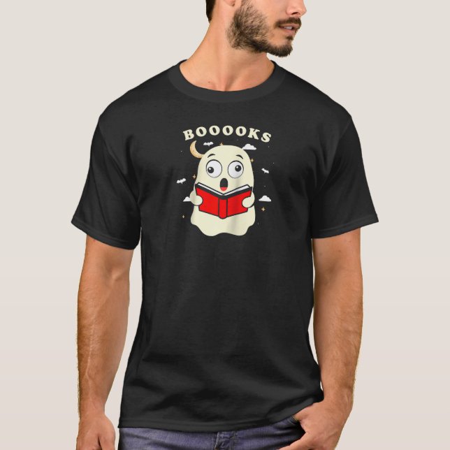Camiseta Graciosos libros de Halloween albergan libro de le (Anverso)