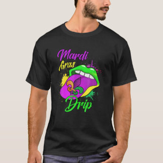 Camiseta Graciosos Lips Mardi Gras Perforación Hombres Muje